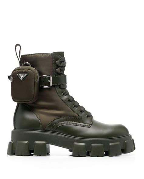 prada boots green leather red|prada ankle length leather boots.